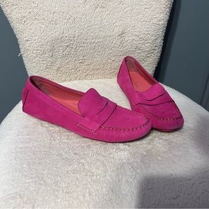 Cole Haan hot pink suede loafers